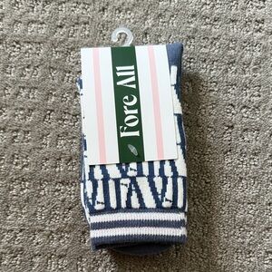 Women's Navy and White Casual Socks